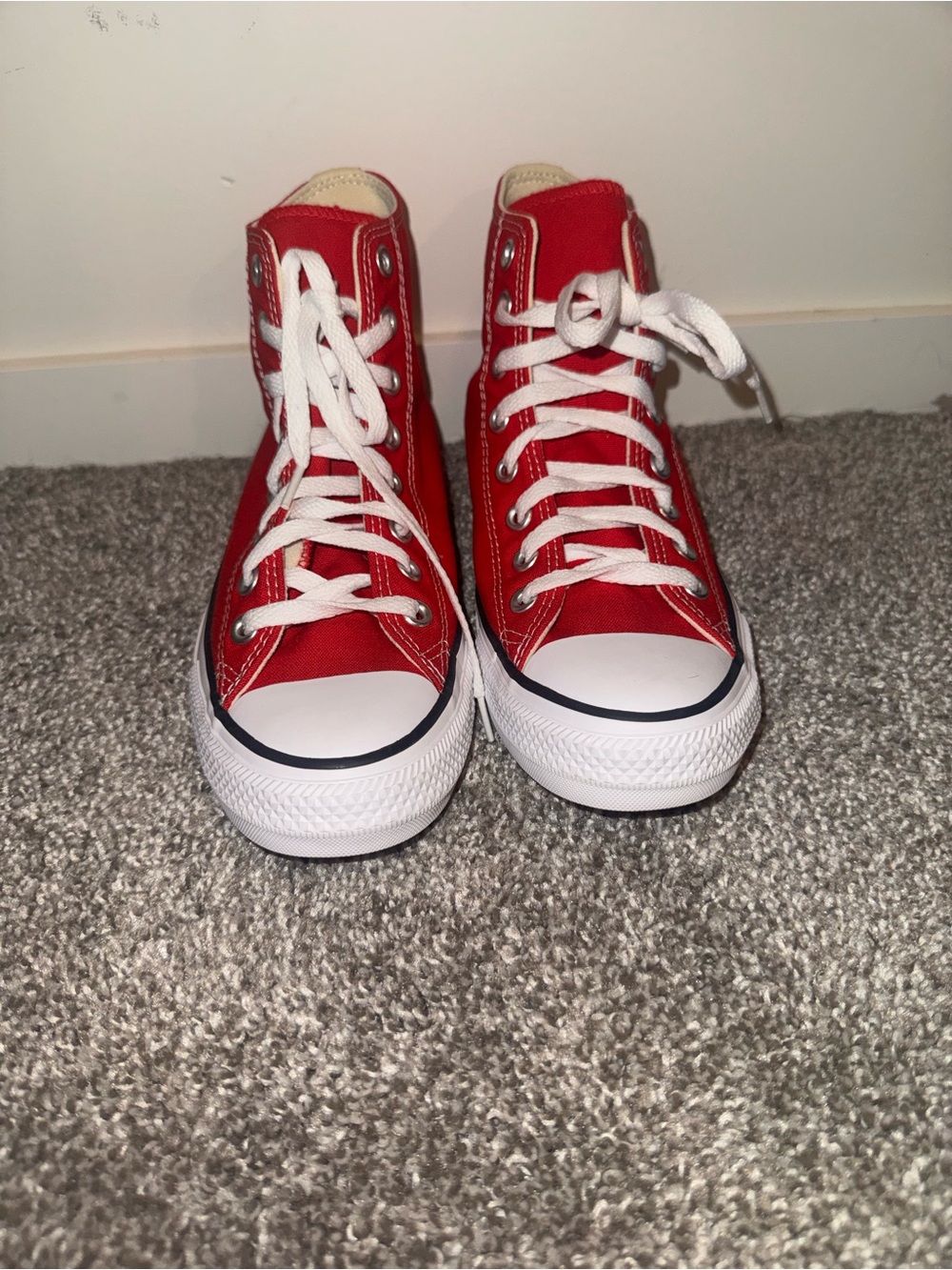 Red High-Top Converse Sneakers